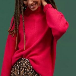 Maeve x Anthropologie Hot Pink Crystal Tunic Women's Sweater